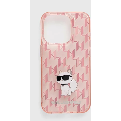 Karl Lagerfeld Etui za telefon iPhone 15 Pro 6.1 boja: ružičasta, KLHCP15LHNCMKLP