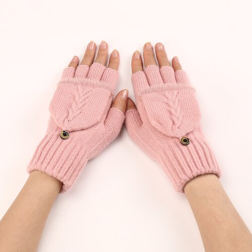 INF pletene rokavice brez prstov pink, (21537428) Cene