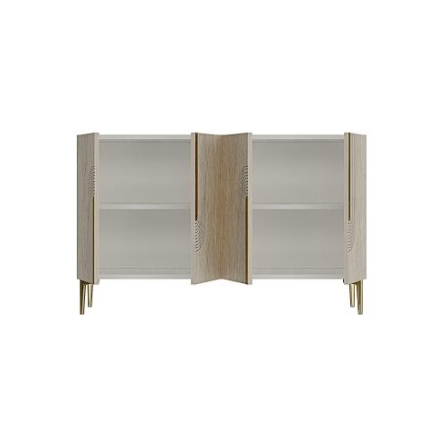 Hanah home konzola meyra 120 white travertine gold Slike