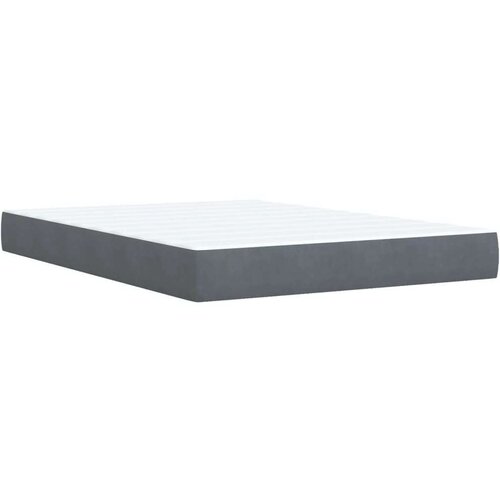 VidaXL Krevet s oprugama i madracem tamnosivi 140x190 cm bar&amp;scaron;unasti Slike