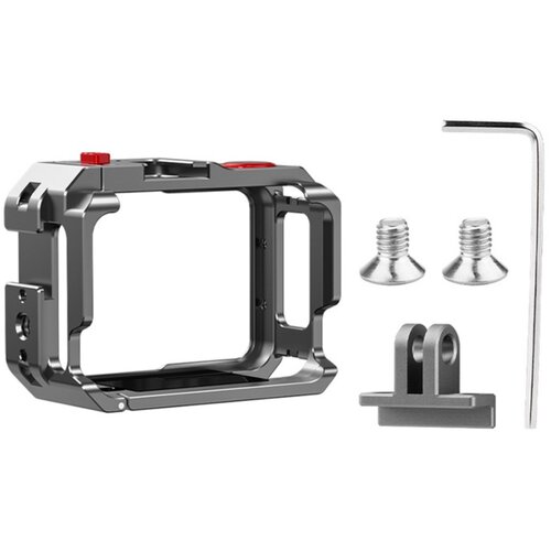 INF Aluminijasta kovinska za&amp;scaron;čitna kletka, združljiva z Insta360 Go Ultra &amp;mdash; polno kovinsko ohi&amp;scaron;je s hladno stopico in 1/4-palčnimi nosilci, (5000291727) Slike