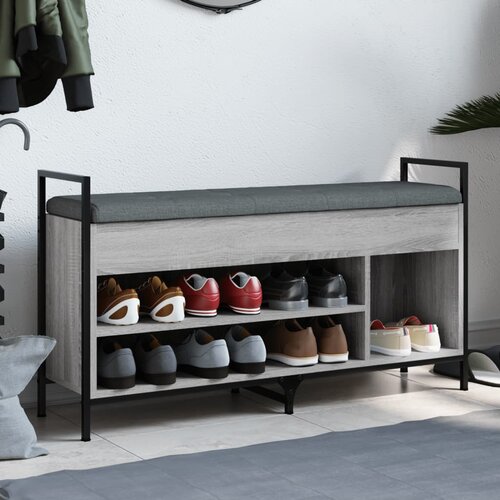 VidaXL Klupa za cipele siva boja hrasta 105 5x32x57 5 cm Slike