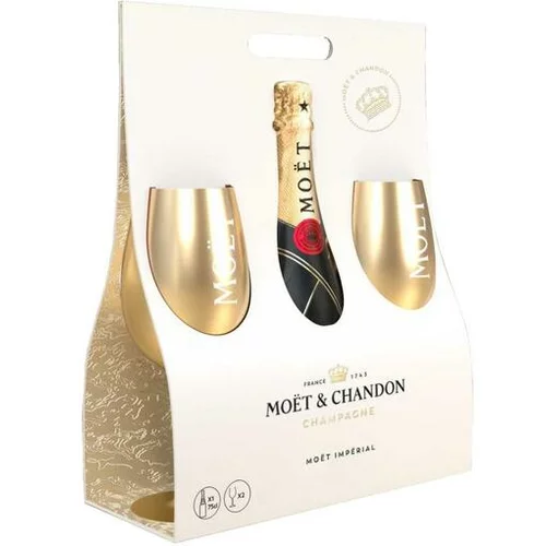 Moet & Chandon champagne Brut Imperial Moët & Chandon + 2 Kozarca Gold 0,75 l