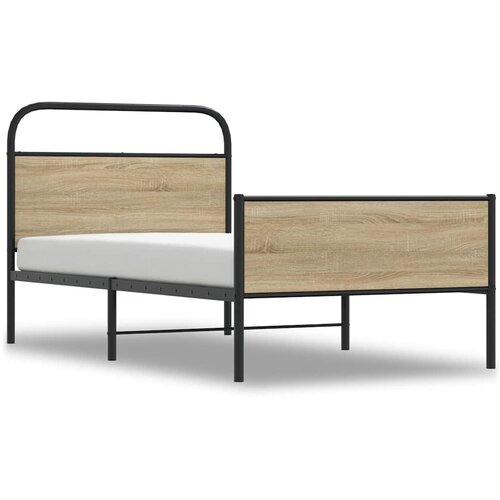 Maison Chic Posteljni okvir - Enojna postelja - Postelja za odrasle brez vzmetnice 100x190 cm sonoma hrast inž. les-J10363, (21765582) Slike