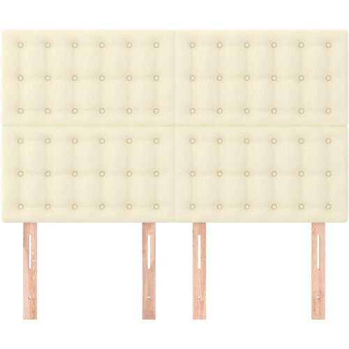  Uzglavlje krem boje 144x5x118/128 cm umjetna koža Slike