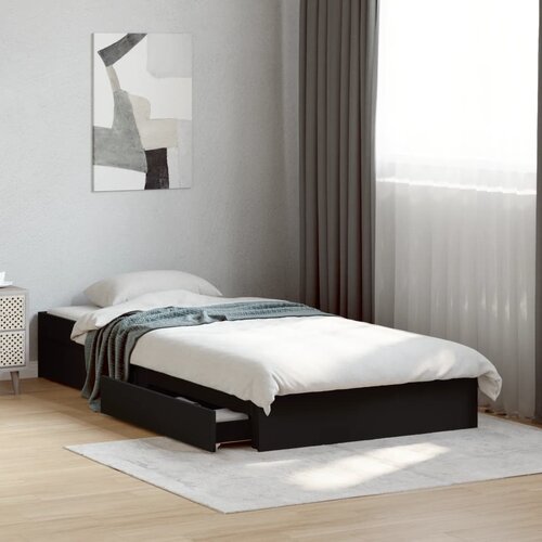 Furnova Posteljni okvir s predali črn 90x200 cm inženirski les, (21934587) Slike