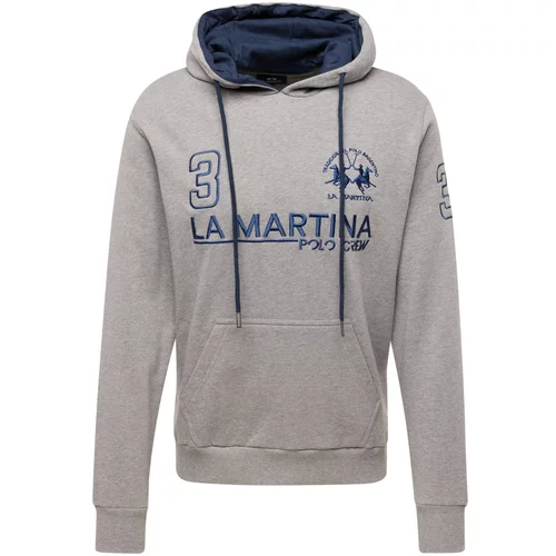 La Martina Sweater majica morsko plava / siva melange