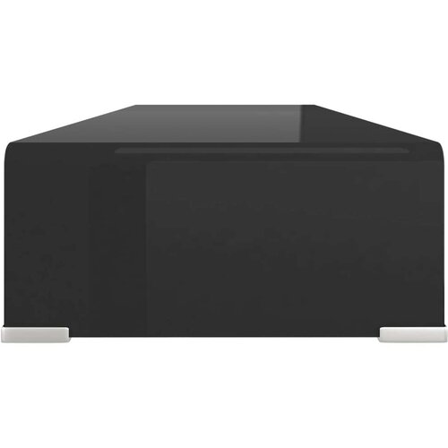 VidaXL Stalak za TV /Monitor Prozirno Staklo Crni 90x30x13 cm Slike