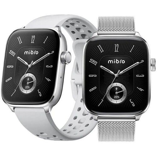 Mibro FIT SILVER PAMETNI SAT 1.75", GPS, 2 NARUKVICE, Srebrni Cene