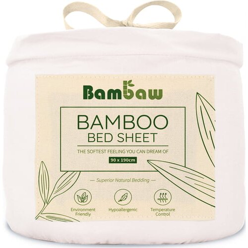 Bambaw rjuha iz bambusa 90 x 190 cm - white Cene