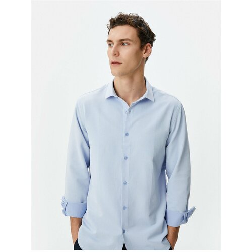Koton Classic Shirt Half Italian Collar Long Sleeve Buttoned Slike