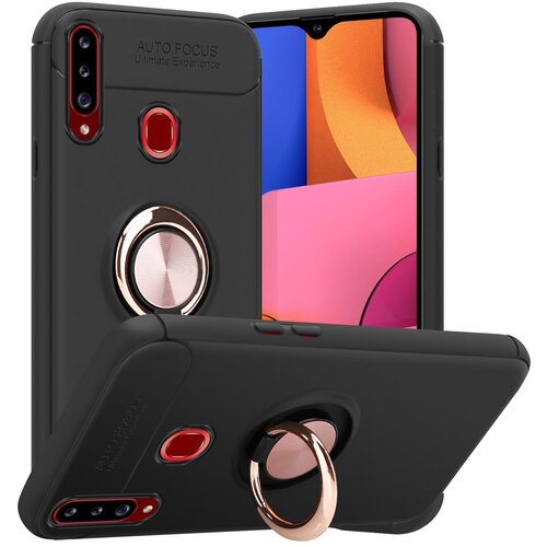 Cadorabo Case, združljiv s Samsungom v črni barvi - Rose Gold - Za&scaron;čitni pokrov s fokusnim obročem iz silikona TPU, (20570422) Cene