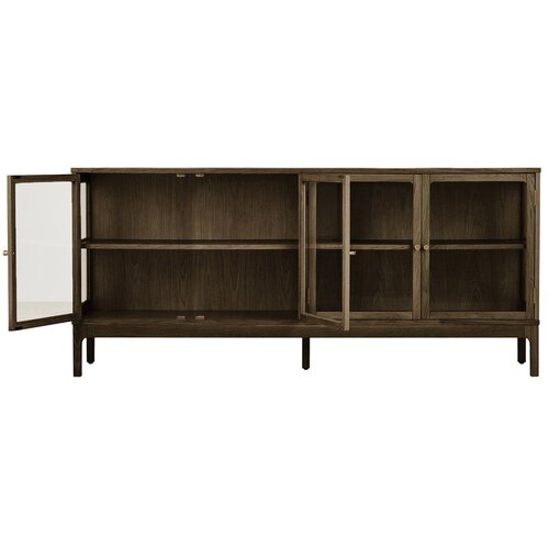 House Nordic Tamno smeđa vitrina u dekoru hrasta 180x80x40 cm Zamora &amp;ndash; Slike