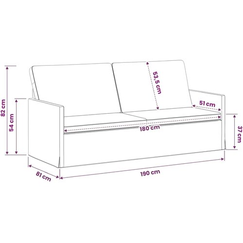 SOFA za 3 osobe Svjetlosiva 190 x 81 x 82 cm Tkanina - Svjetlosiva 180 cm Slike