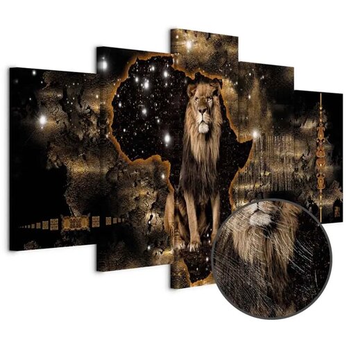  Slika - Golden Lion (5 Parts) Wide 225x112.5 Premium Print Cijene