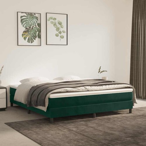  Okvir za krevet s oprugom tamnozeleni 160x200 cm bar&amp;scaron;unasti Slike