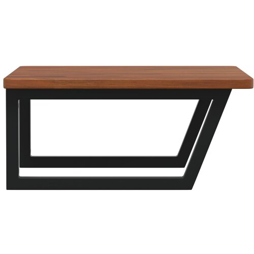  Zidna polica za umivaonik od čelika i masivne hrastovine Smeđa 60 x 60 x 2.5 cm Slike
