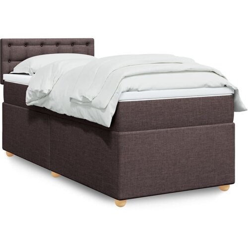 vidaXL Krevet s oprugama i madracem tamnosmeđi 80x200 cm od tkanine Cijene