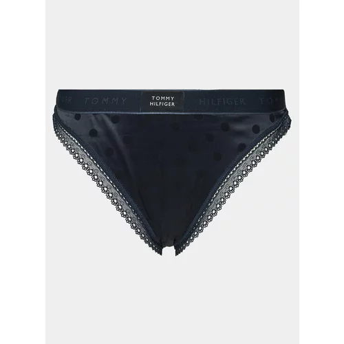 Tommy Hilfiger Klasične spodnje hlačke Bikini Satin UW0UW04822 Modra