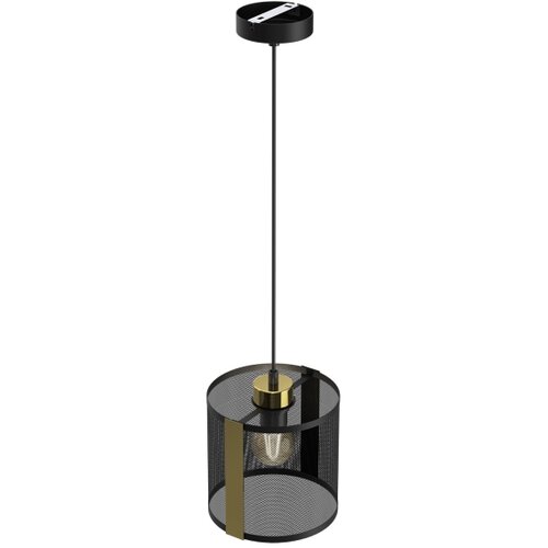  Luster na kablu KAGA 1xE27/60W/230V crna/zlatna Slike