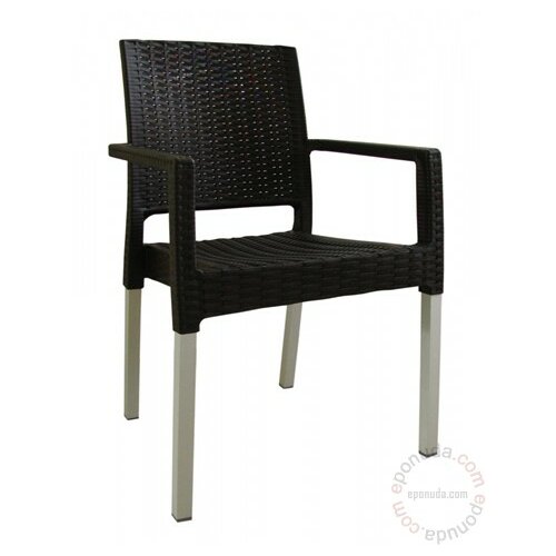 Mega Plast baštenska stolica Ratan Lux, tamno Brown (Venge boja) Slike