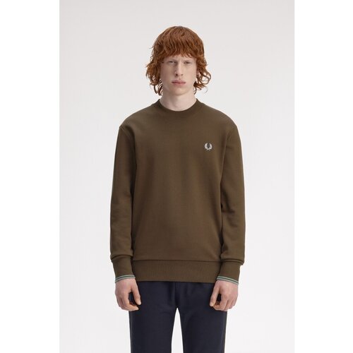 Fred Perry Puloverji Fp Crew Neck Sweatshirt Kostanjeva Slike