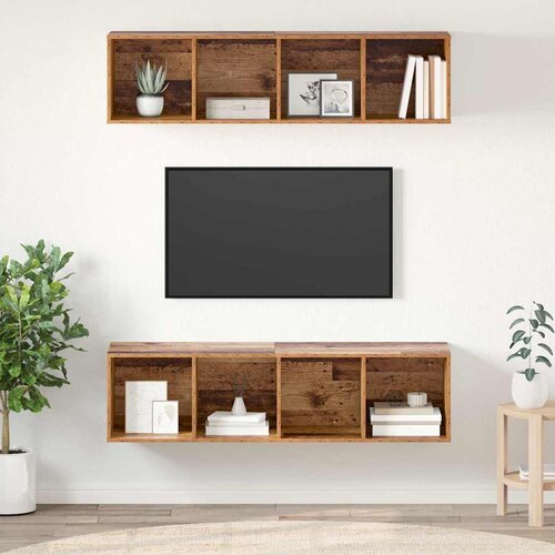  Set TV komoda Zidne 2 pcs Staro drvo 37 x 37 x 142,5 cm Cijene
