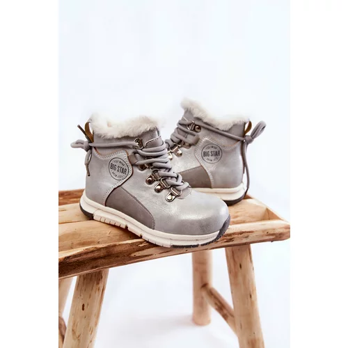 Big Star Children's insulated boots with a zipper KK374178 Silver