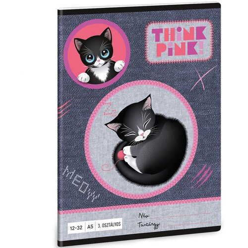 Ars Una Think Pink A/5 linirana bilježnica za 3. razred 12-32 Cijene