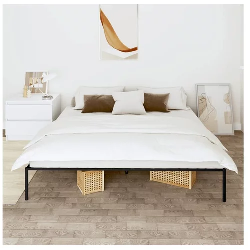  Kovinski posteljni okvir črn 200x200 cm