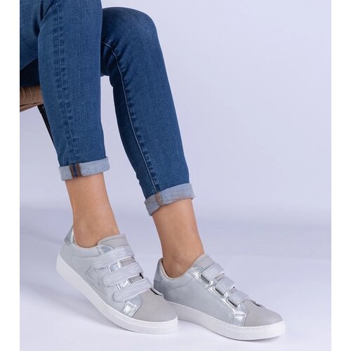 D/CEO marka niezdefiniowana Silver women&amp;#039;s sneakers with Velcro Iriza Slike