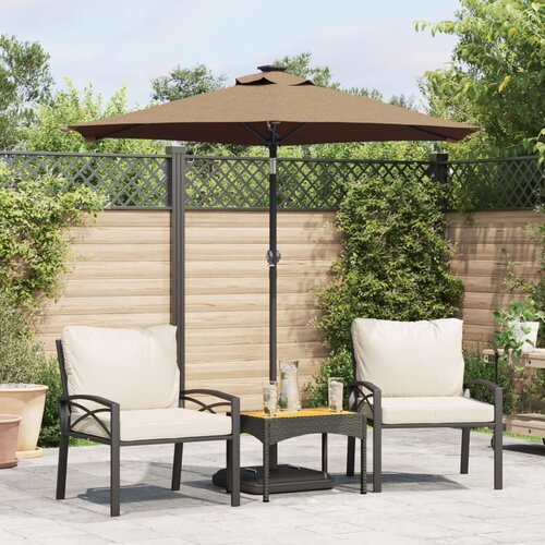 VidaXL Vrtni senčnik z jeklenim drogom taupe 225x225x212 cm Slike