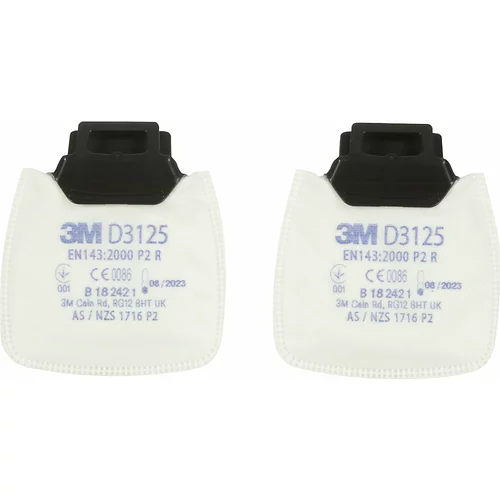 3m Filter za delce D3125 Secure Click™, stopnja zaščite P2 R, DE 10 parov, za polovično masko HF-800