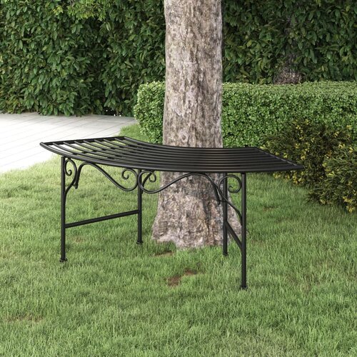 vidaXL Klupa oko stabla 113 cm crna čelična Cene