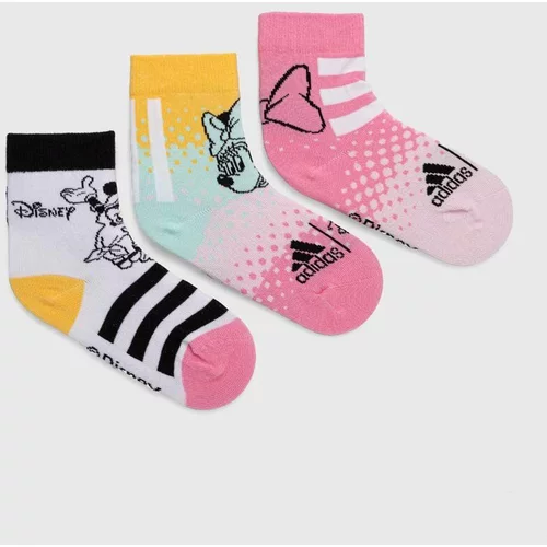 Adidas Otroške nogavice 3-pack roza barva