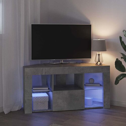  Kotni LED TV ormar 100 x 40 x 50 cm Betonski sivi Slike