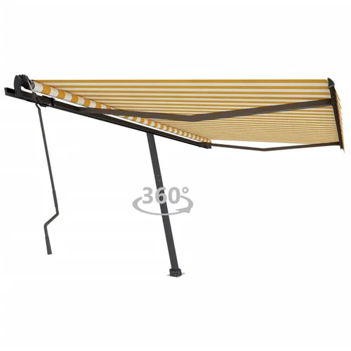 vidaXL Prostostoječa ročno zložljiva tenda 450x350 cm rumena/bela, (20966576) vidaXL Prostostoječa ročno zložljiva tenda 450x350 cm rumena/bela, (20966576)