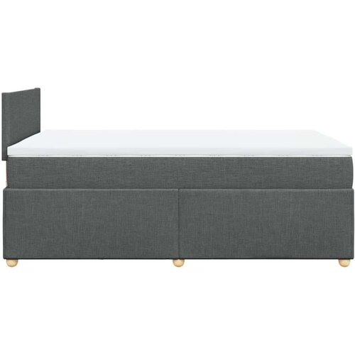VidaXL Krevet s oprugama i madracem tamnosivi 120 x 200 cm od tkanine Slike