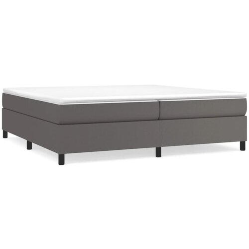 Maison Chic Box spring postelja - Vzmetna postelja z vzmetnico siva 200x200 cm umetno usnje SL2266, (21900056) Cene