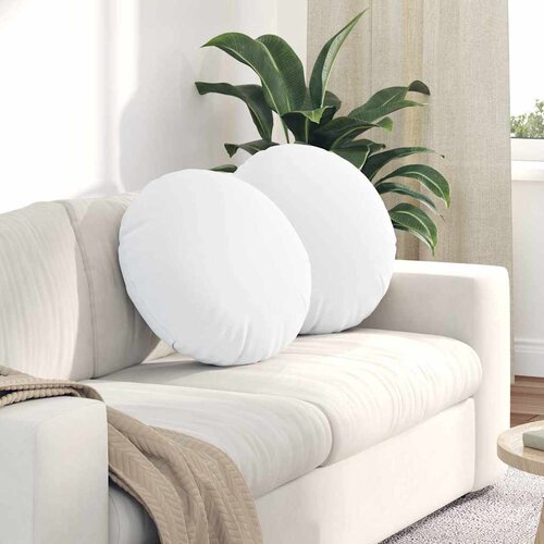 vidaXL Sedežne blazine 2 pcs Bela &Oslash;50 x 19 cm blago Cene