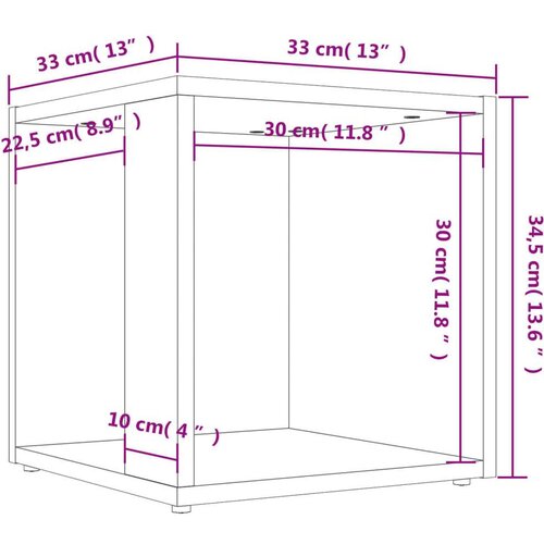 VidaXL bočni stolić boja hrasta sonome 33 x 33 x 34,5 cm od iverice Slike