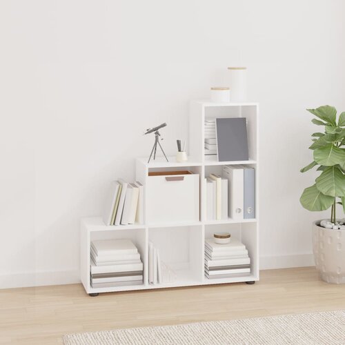 vidaXL Regal za knjige u obliku stepenica sjajni bijeli 107 cm drveni Cijene