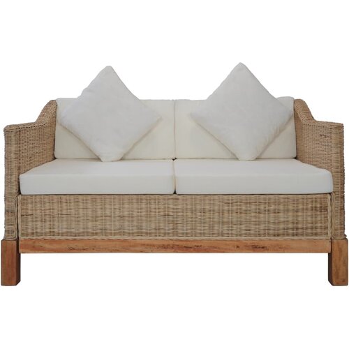 Maison Chic kavč - Sofa - Kanape dvosed z blazinami naravni ratan, (21726471) Cene