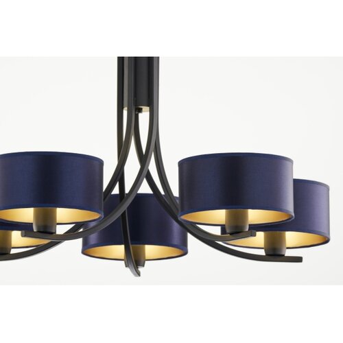 Jupiter 2101 - Luster na lancu ARTHUR 5xE27/15W/230V plave/crne boje Slike