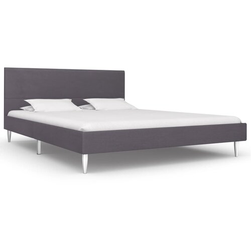 VidaXL Posteljni okvir sivo blago 140x200 cm Slike