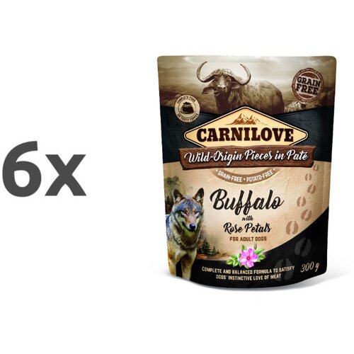 Carnilove dog adult - bivol & rožni listi, vrečka 300g 6 x 300 g Cene
