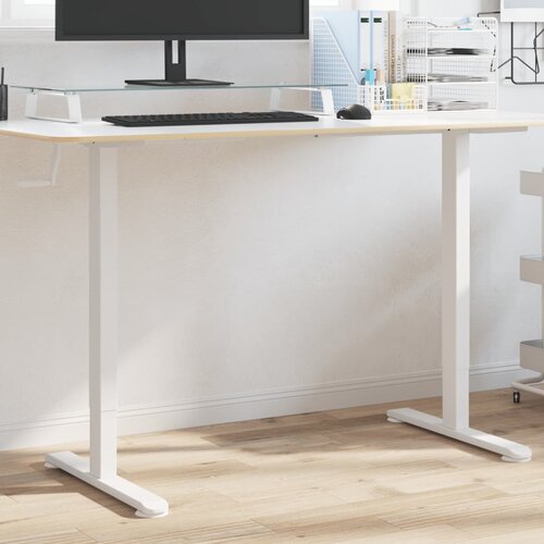 vidaXL Okvir za stoječo mizo bel (94-135)x60x(70-114) cm jeklo Cene
