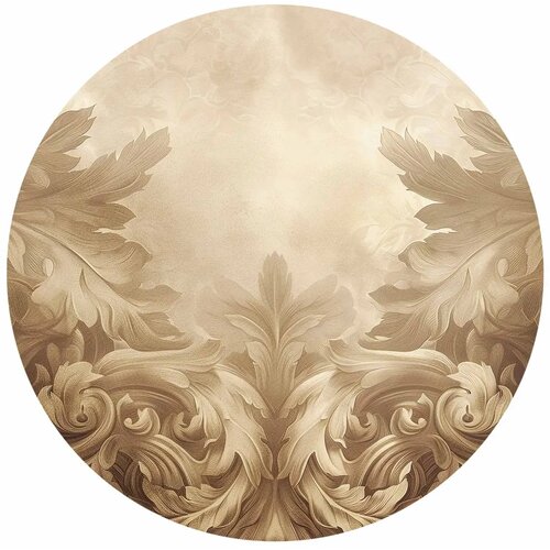  Okrugla fototapeta - Carved ornaments in shades of sepia 140x140 Slike