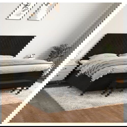 VidaXL Box spring postelja z vzmetnico črna 160x200 cm žamet Slike
