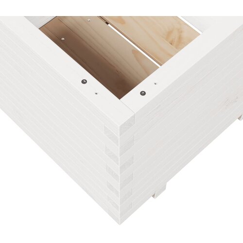  Vrtna sadilica bijela 60x60x49,5 cm od masivne borovine Slike